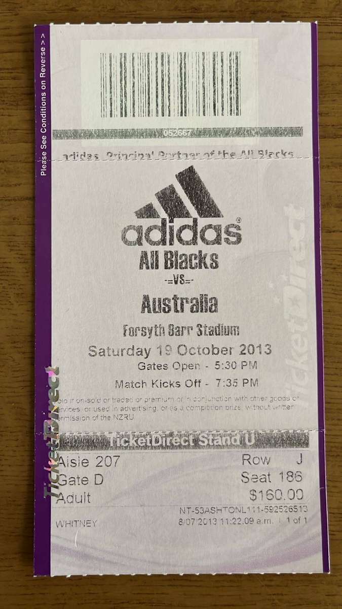2013 All Blacks vs Australia  in Dunedin Programme & Ticket, details below
