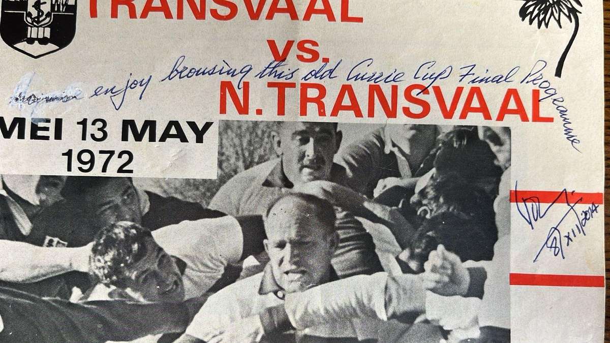1972 Transvaal vs Northern Transvaal Inscribed & Signed Programme, details below