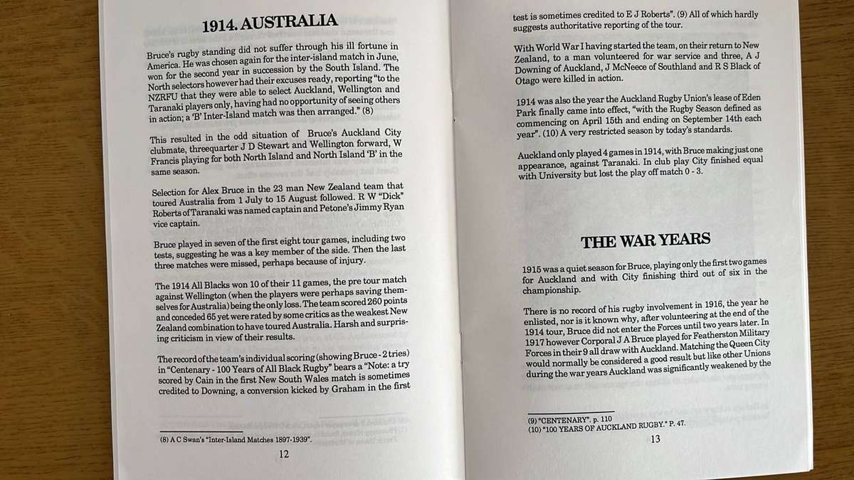 Alex the Bruce by Bob Luxford (All Blacks No.8), details below