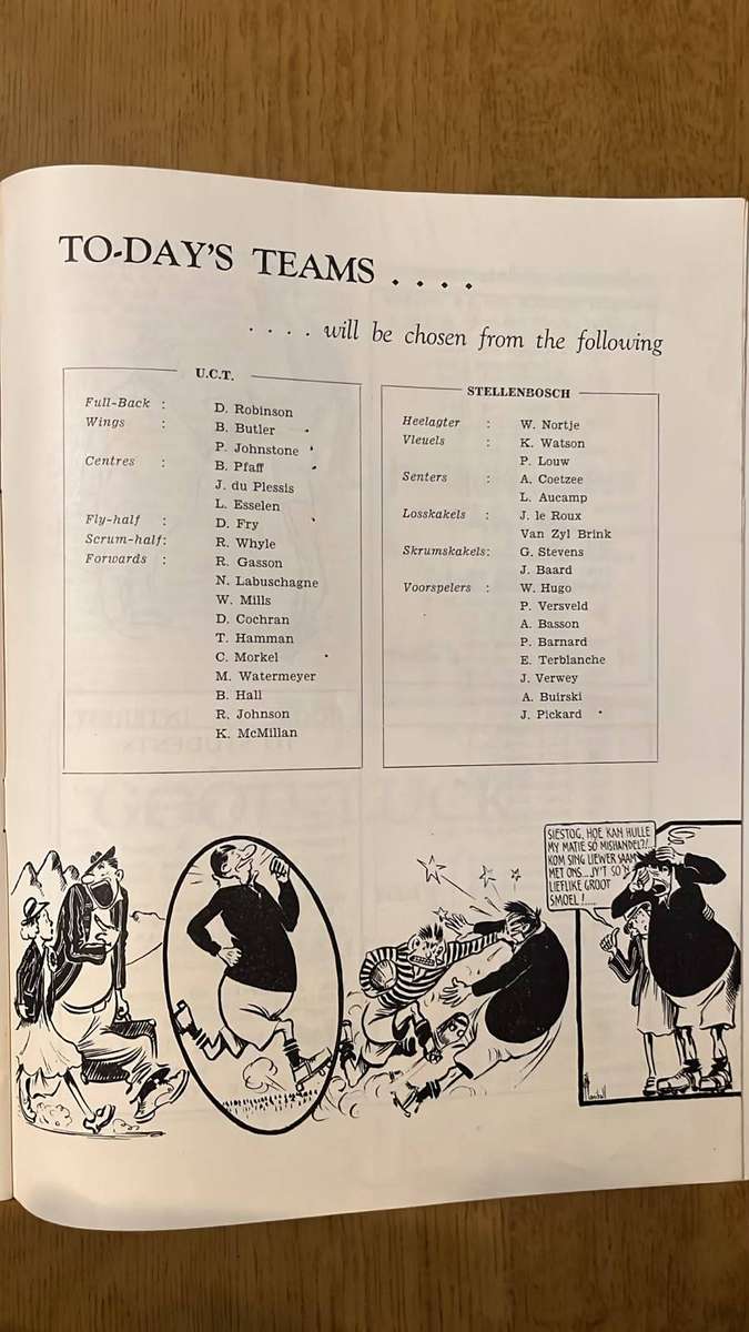 1950 Vuga Sacs Intervarsity Programme, details below