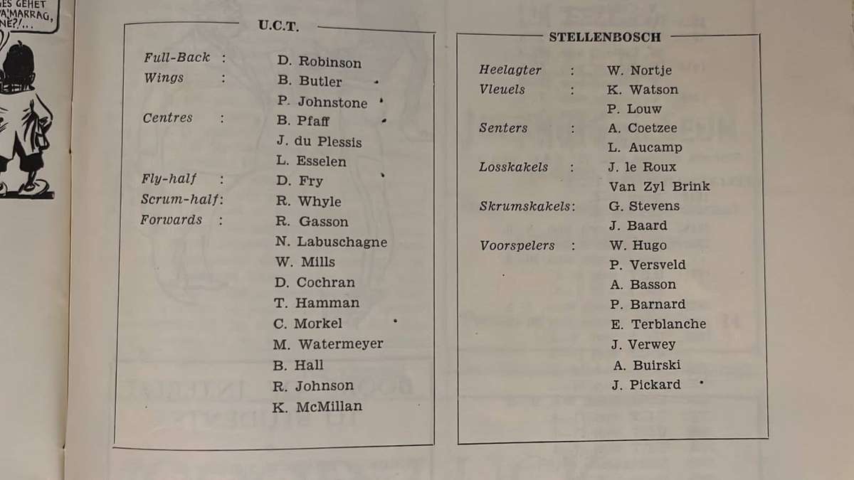 1950 Vuga Sacs Intervarsity Programme, details below
