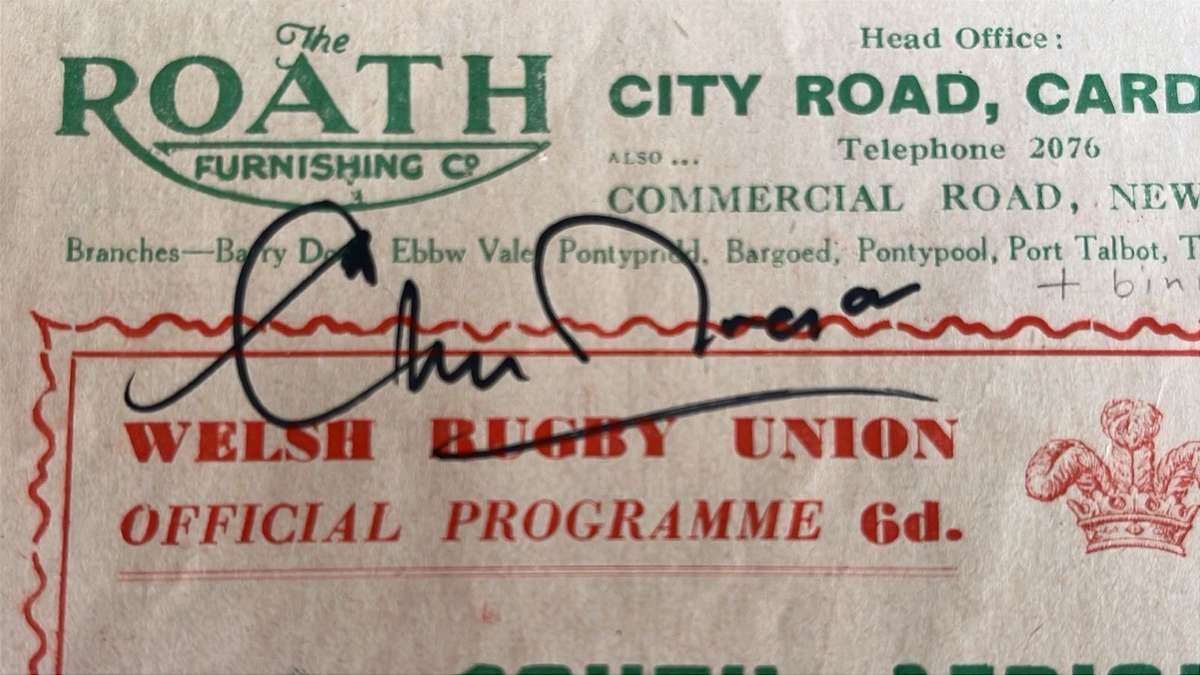 1951 South Africa vs Wales Signed & Inscribed Programme, details below