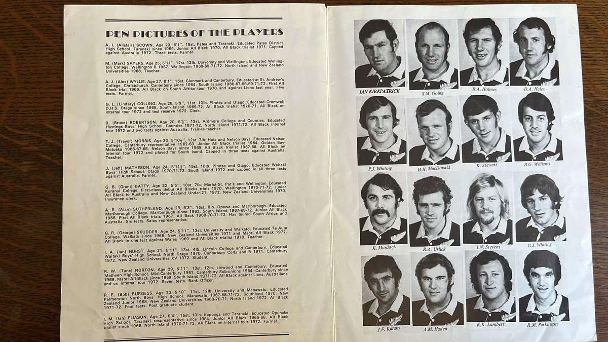 1972 The All Blacks vs Cardiff Programme, details below
