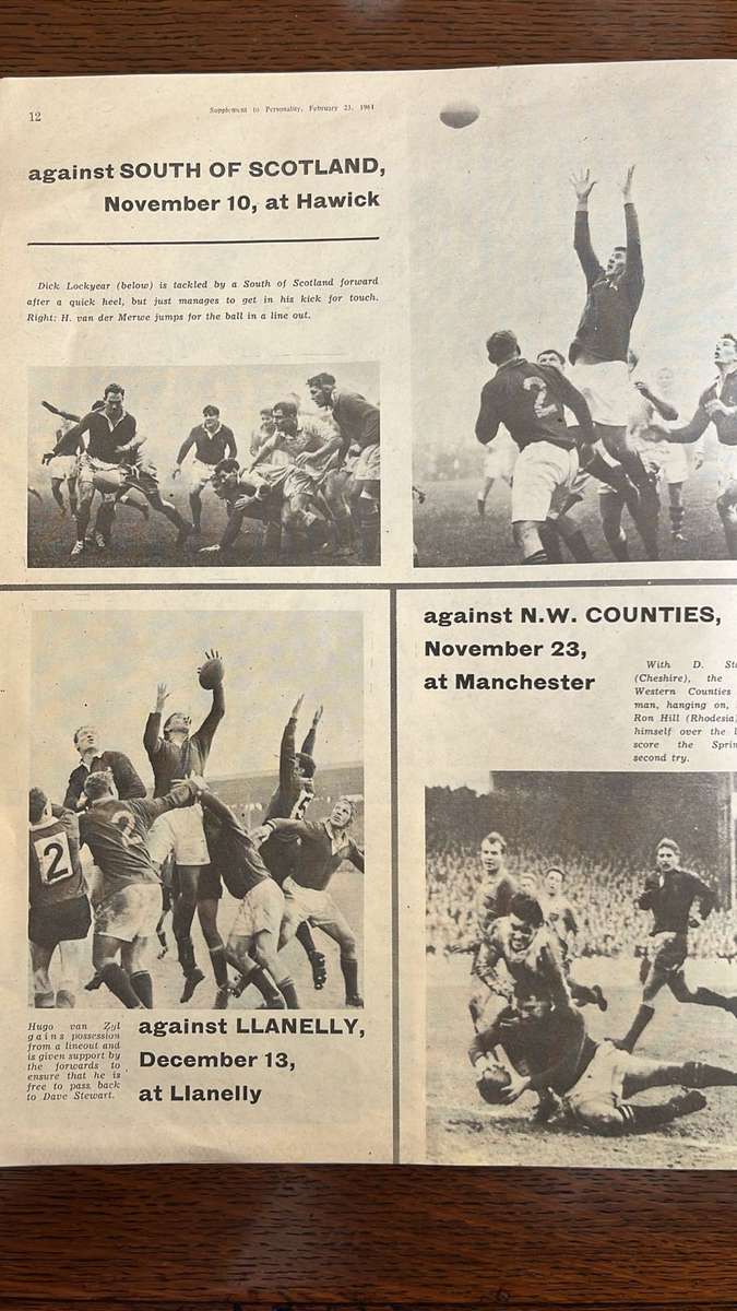 1961 The Springboks in Britain Supplement, details below