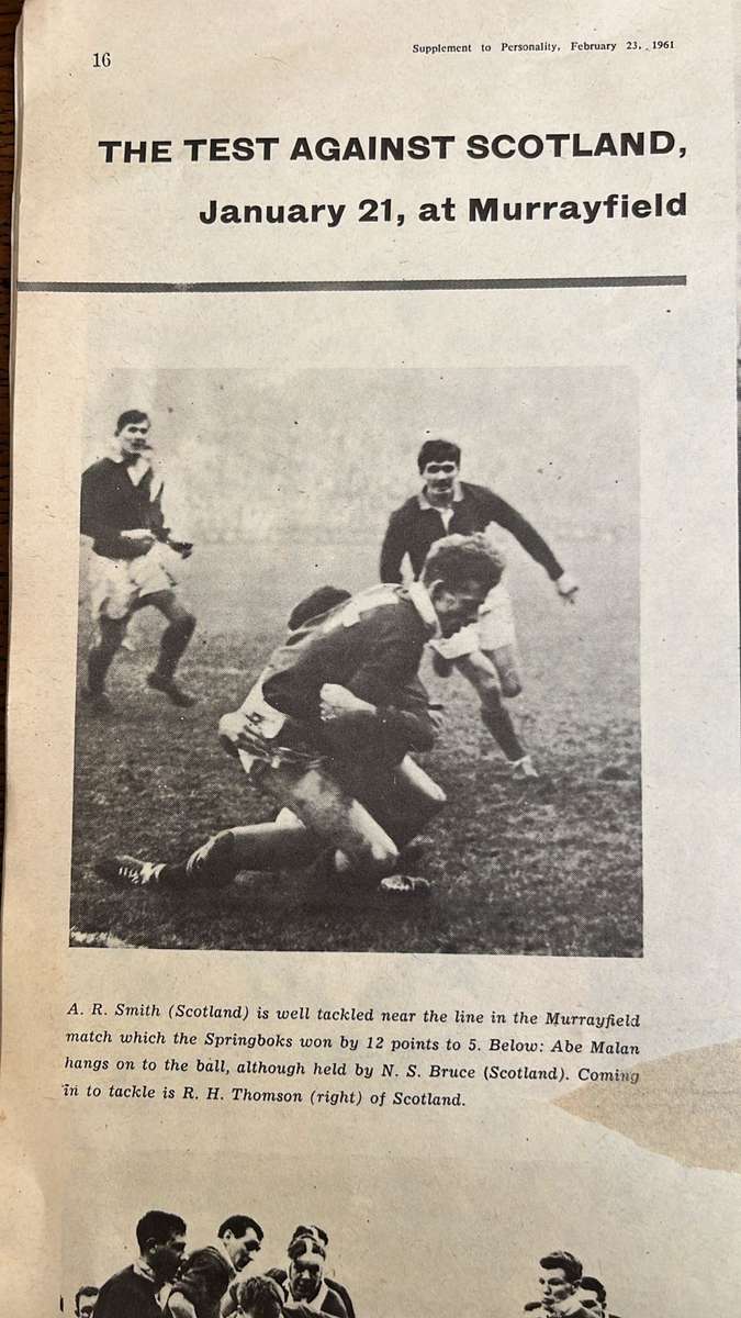 1961 The Springboks in Britain Supplement, details below