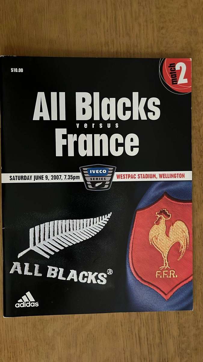 2007 All Blacks vs France in Wellington Programme, details below