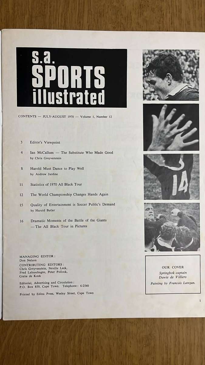 1970 S.A. Sports Illustrated Magazine, Signed, details below