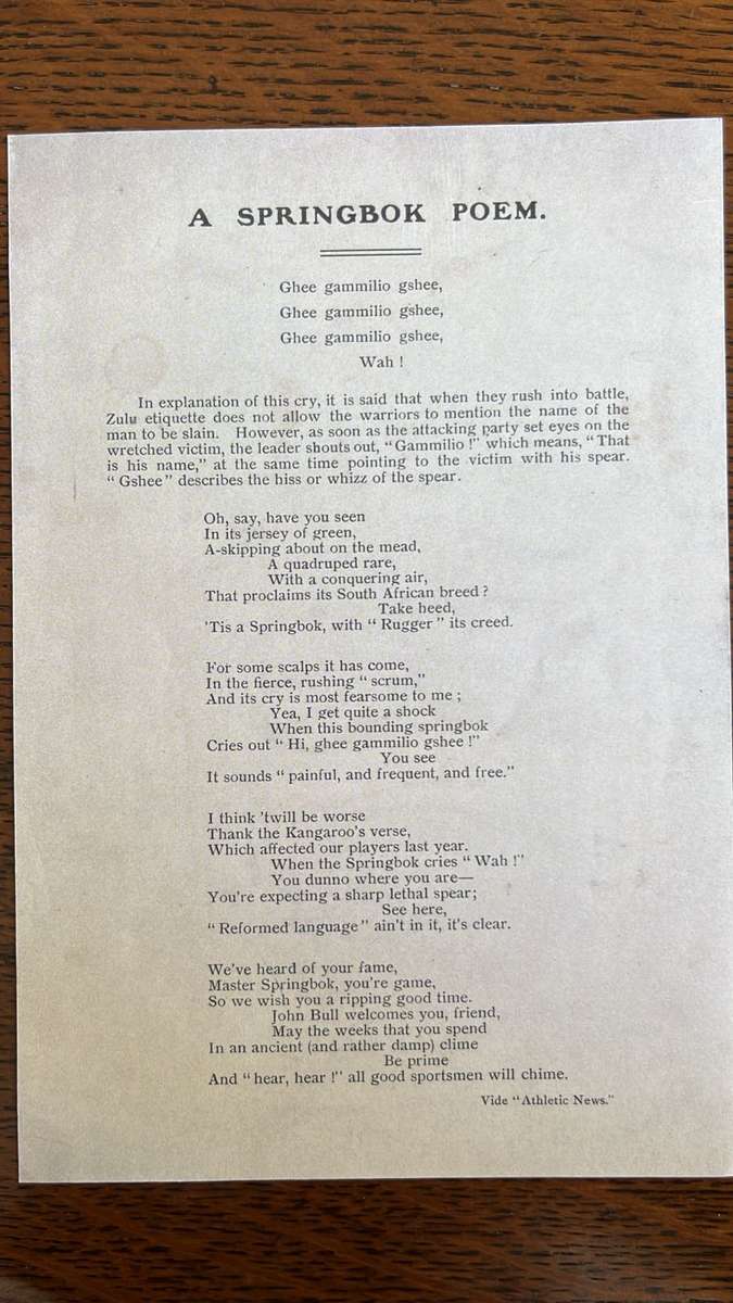 AN Unusual Item...A Springbok Poem
