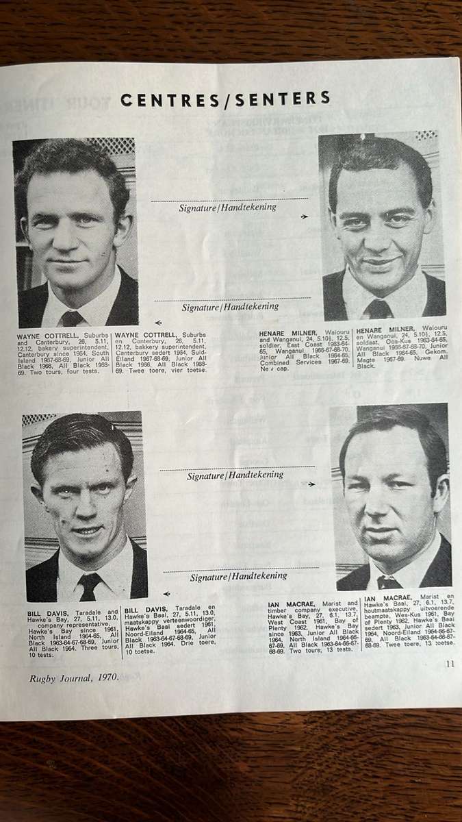 1970 All Blacks in South Africa Journal, details below