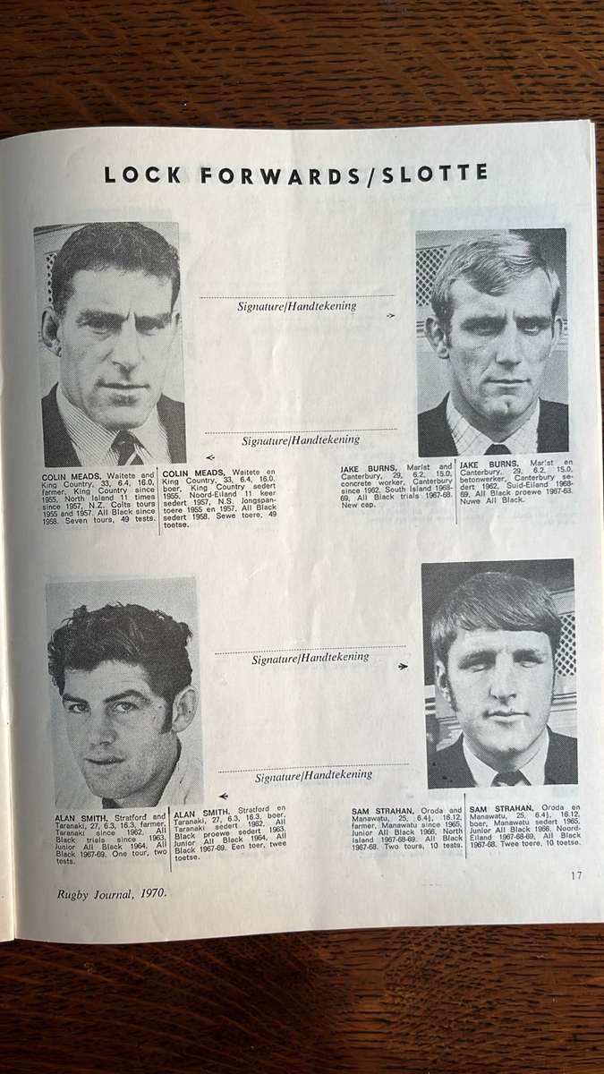 1970 All Blacks in South Africa Journal, details below