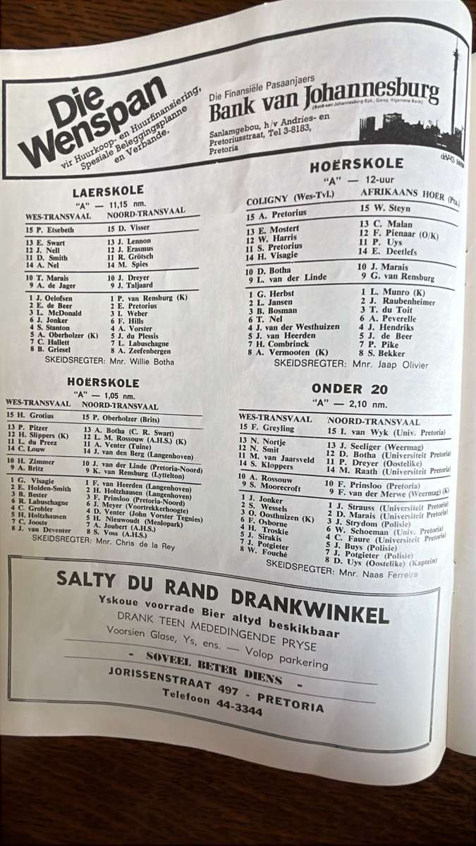 1974 2nd Test South Africa vs British Isles at Loftus Signed Programme, Team Sheet & Pin, see below