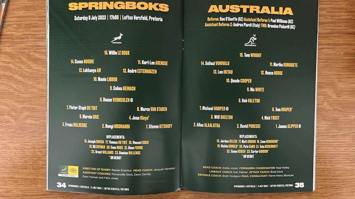 Springbok Programmes x 3, details below