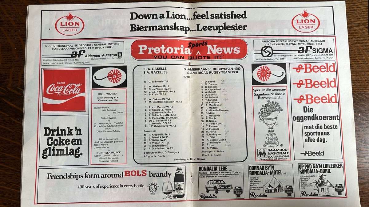 1980 SA Gazelles vs Jaguars at Loftus Programme, Argentina '71 Team Card & Pin, details below