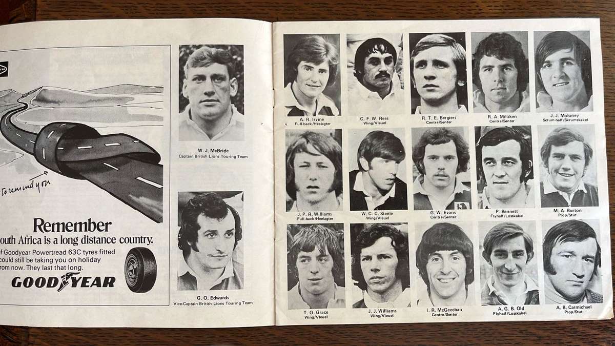 1974 British Lions vs South Africa at Boet Erasmus Stadium Signed Programme, details below