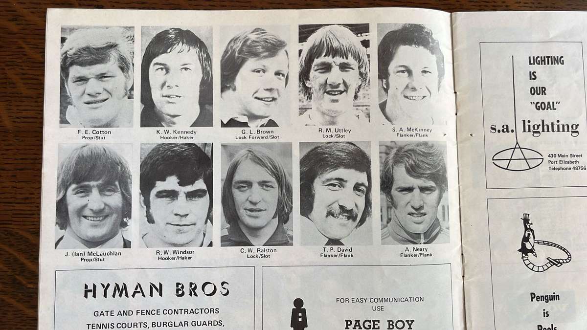 1974 British Lions vs South Africa at Boet Erasmus Stadium Signed Programme, details below