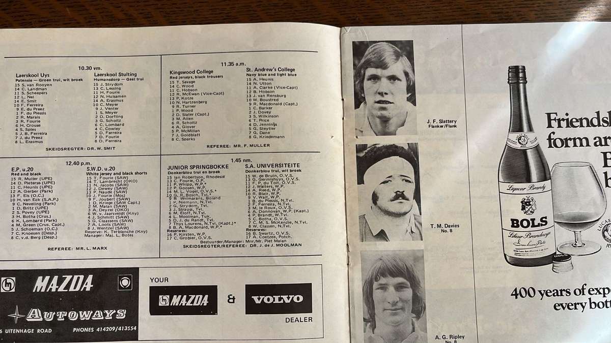 1974 British Lions vs South Africa at Boet Erasmus Stadium Signed Programme, details below