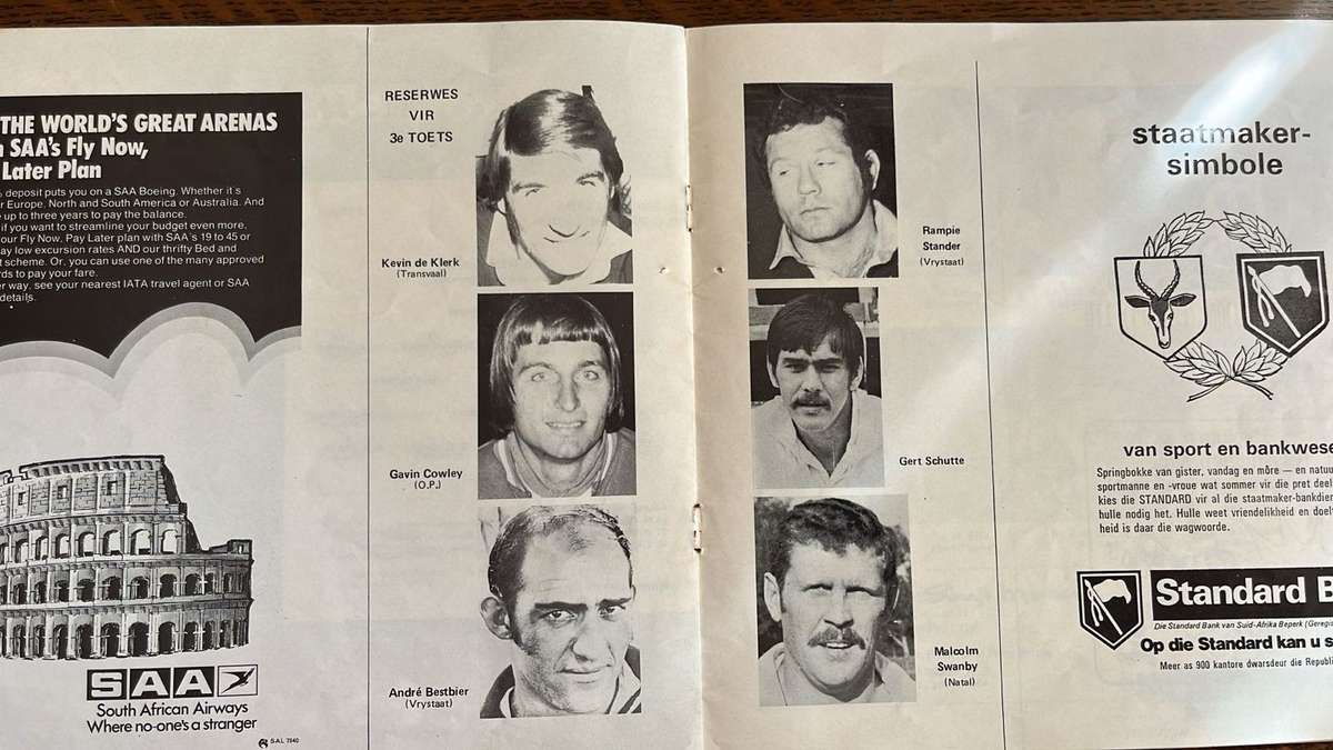 1974 British Lions vs South Africa at Boet Erasmus Stadium Signed Programme, details below