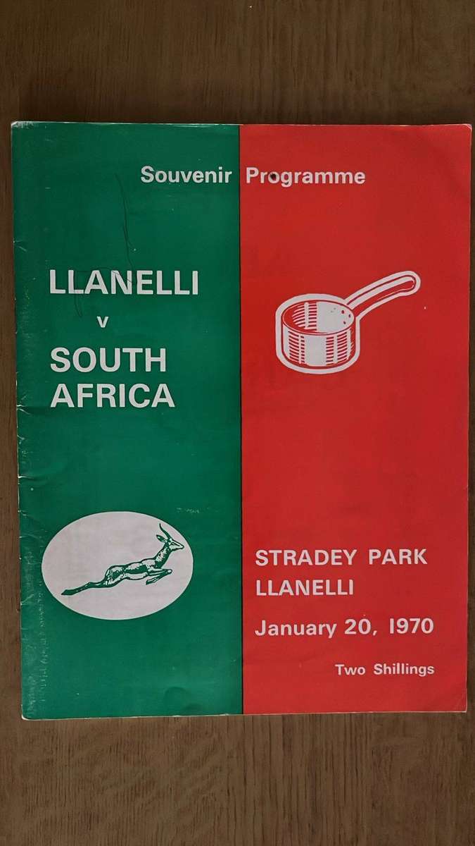 1970 Llanelli vs South Africa at Stradey Park Signed Programme, details below