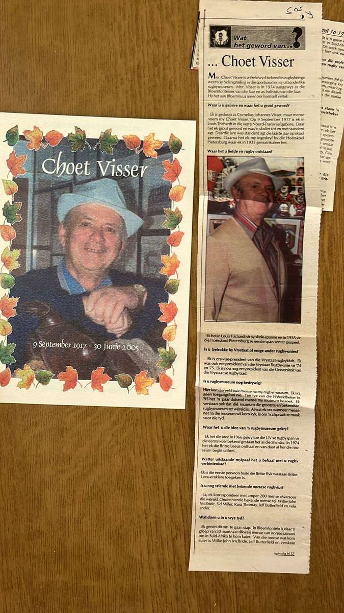 Choet Visser Doodsbrief, details below