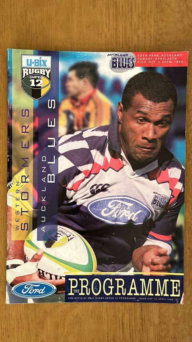 1998 Stormers vs Auckland Blues at Eden Park Programme, details below