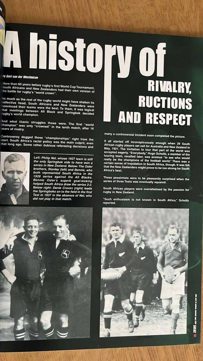 2004 South Africa vs New Zealand - A History of Rivalry Magazine, details below