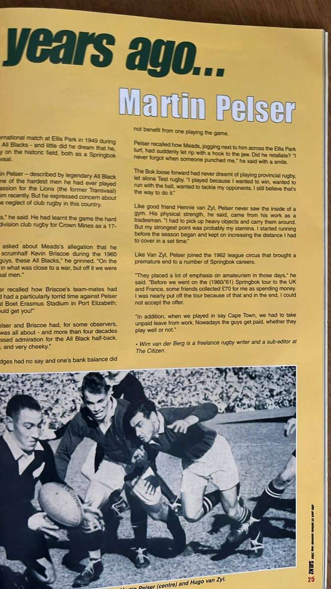 2004 South Africa vs New Zealand - A History of Rivalry Magazine, details below