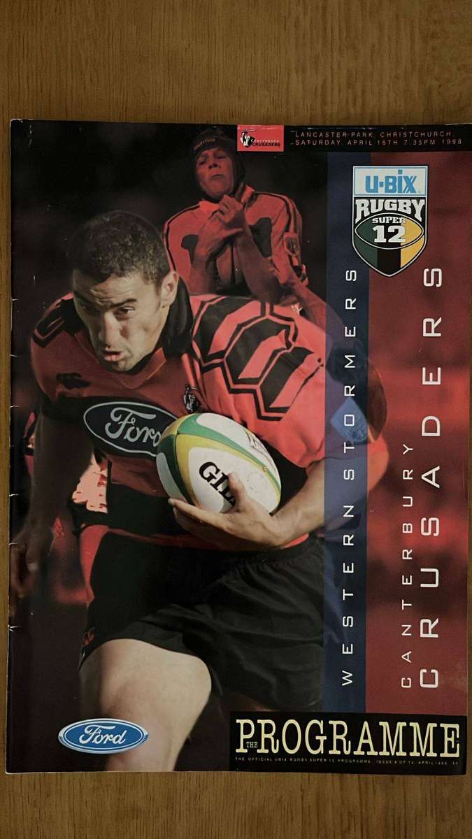 1998 Western Stormers vs Canterbury Crusaders at ` Lancaster Park Programme