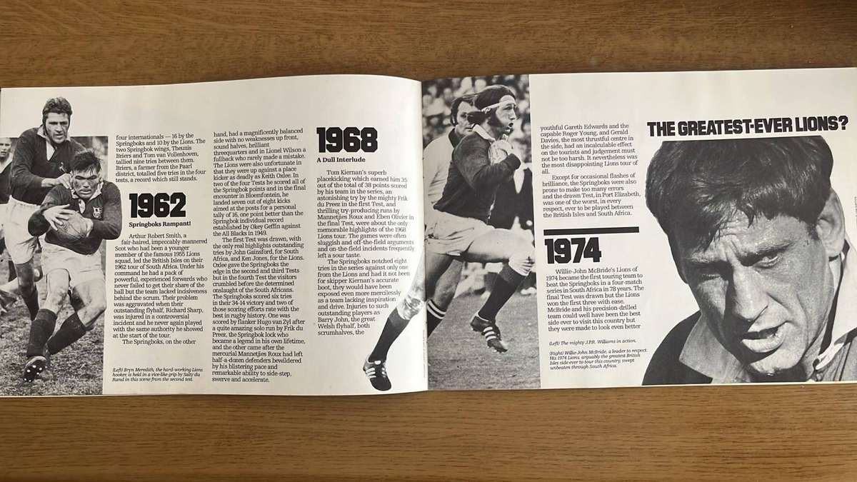 1980 Springboks vs Lions Brochure & Sticker Album, details below