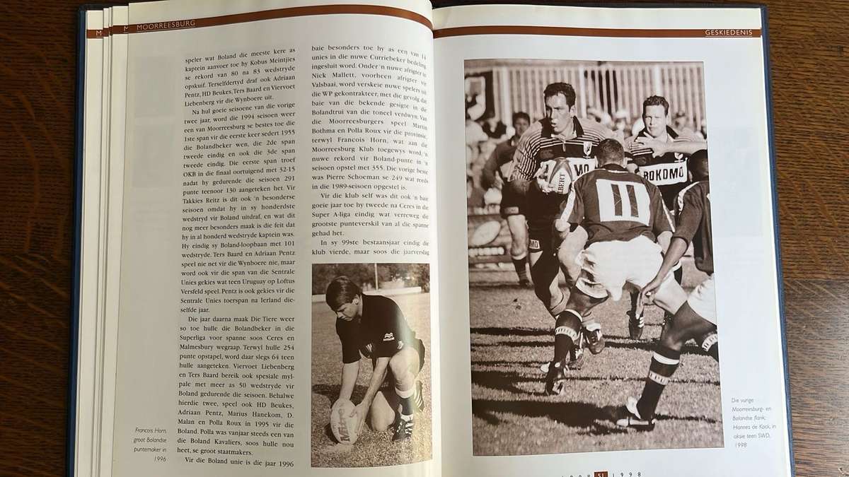 100 Jaar van Rugby - Die Verhaal van Moorreesburg Rugbyklub 1898-1998, details below