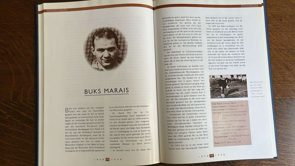 100 Jaar van Rugby - Die Verhaal van Moorreesburg Rugbyklub 1898-1998, details below
