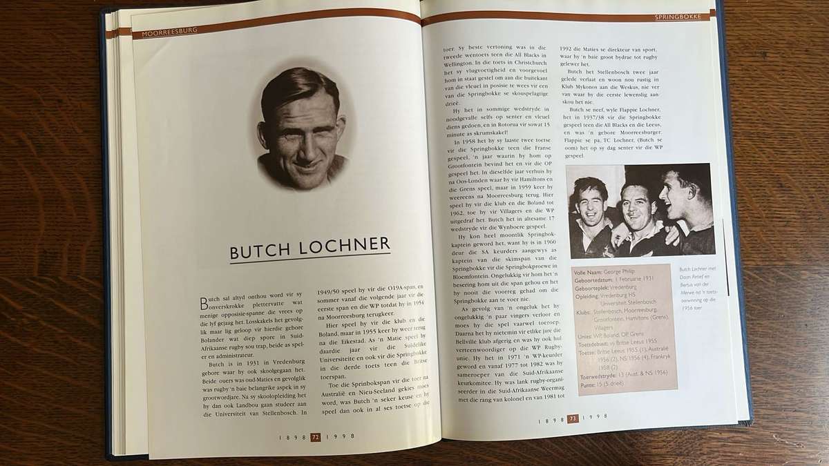 100 Jaar van Rugby - Die Verhaal van Moorreesburg Rugbyklub 1898-1998, details below