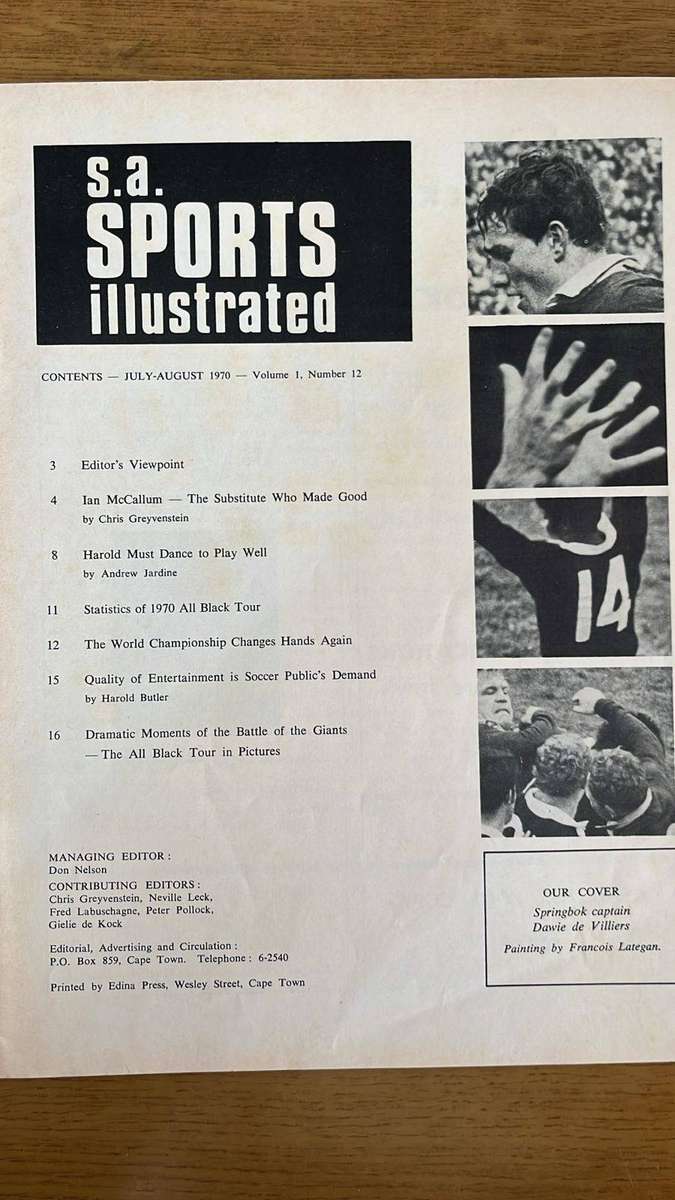 1970 S.A. Sports Illustrated Magazine, Signed, details below
