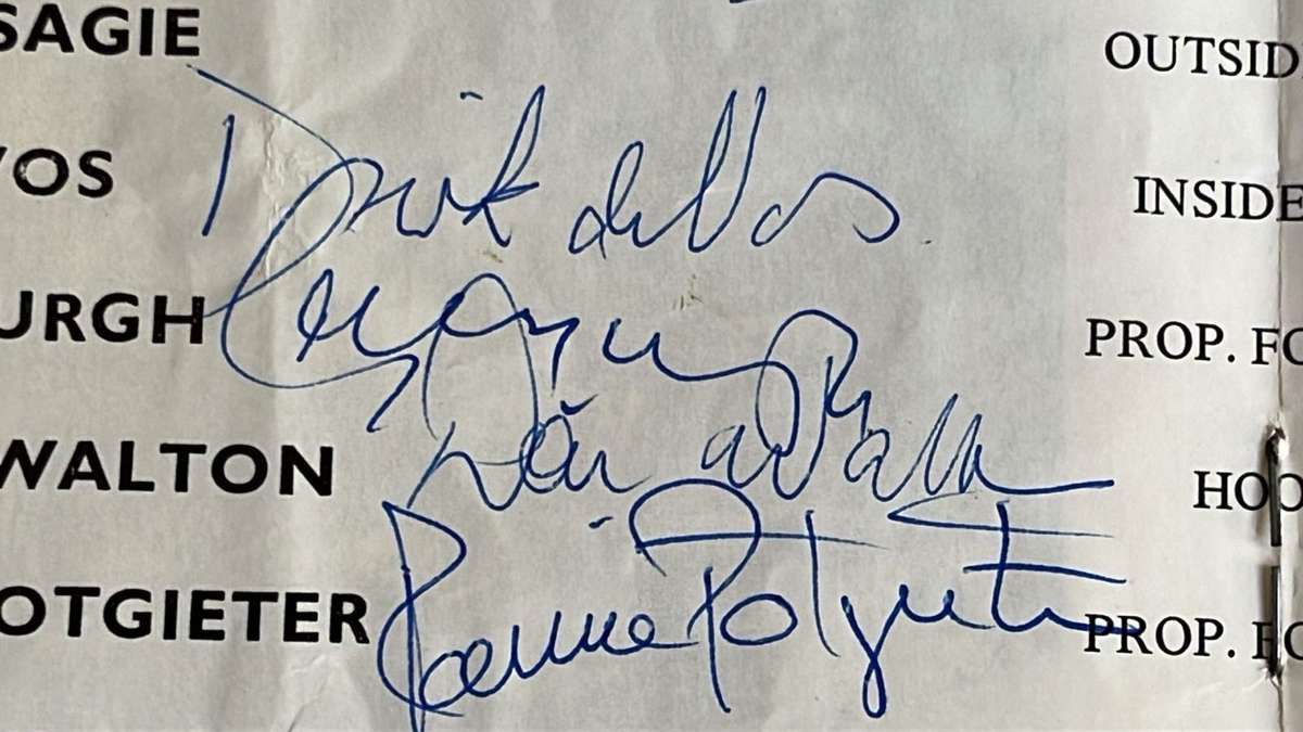 1969 Aberavon Neath vs South Africa Signed Programme & Pin, details below