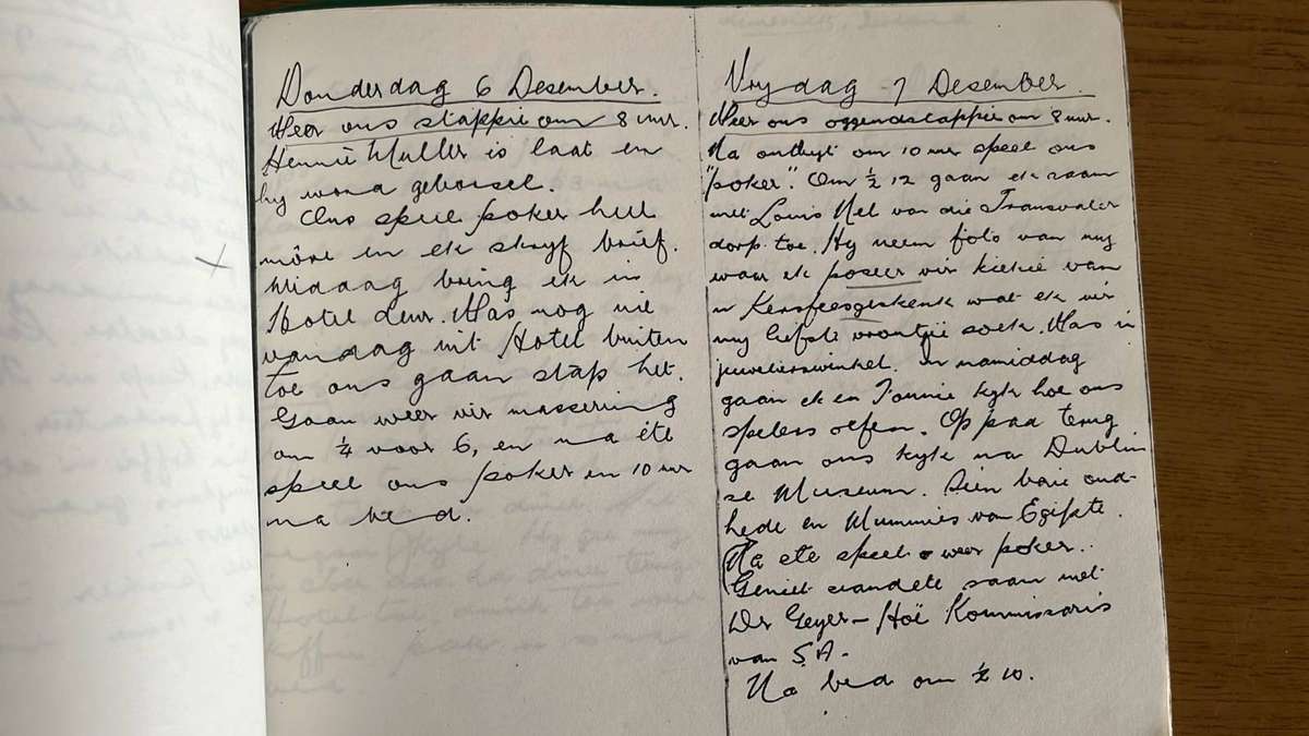 1951/52 Hannes Brewis Personal Diary during the Springbok Tour, details below
