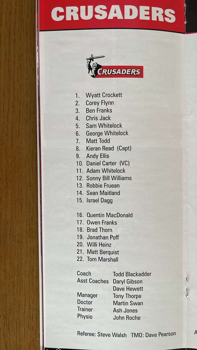A Historical Programme - 2011 Crusaders vs Sharks at Twickenham Programme, details below