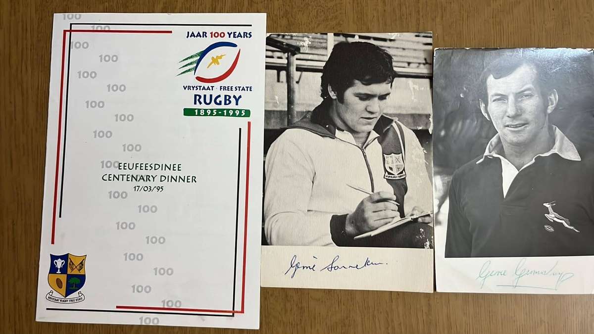 1995 Orange Free State Centenary Dinner Menu Card, Signed Photos, details below