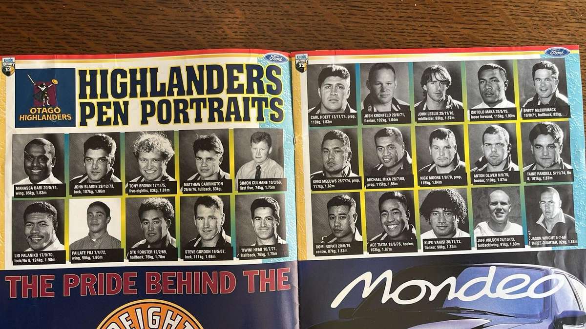 1997 Otago Highlanders vs Northern Transvaal Blue Bulls at Dunedin Programme, details below