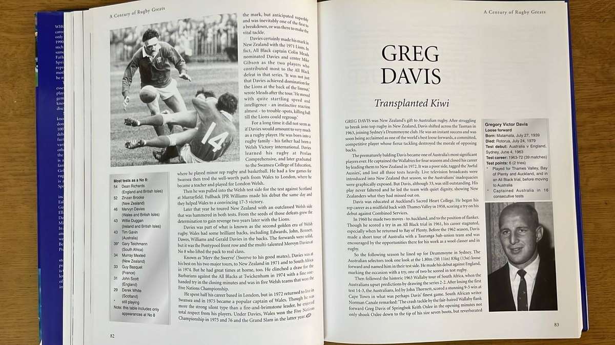 A Century of Rugby Greats by Keith Quinn, details below
