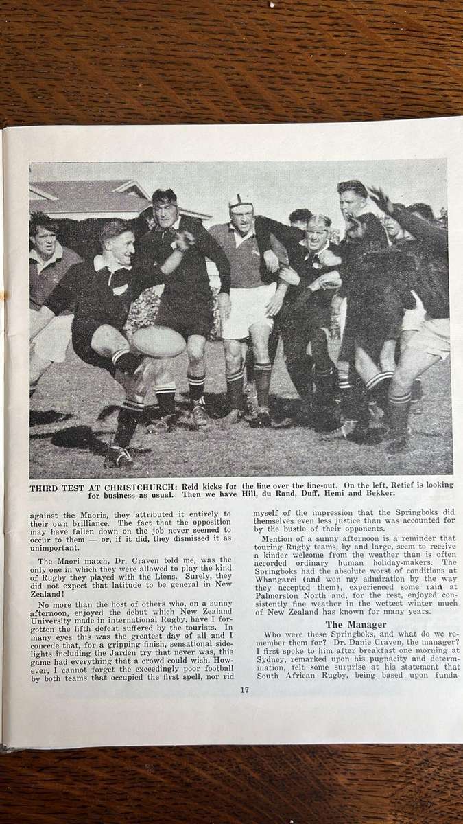 1956 Springboks in New Zealand, details below