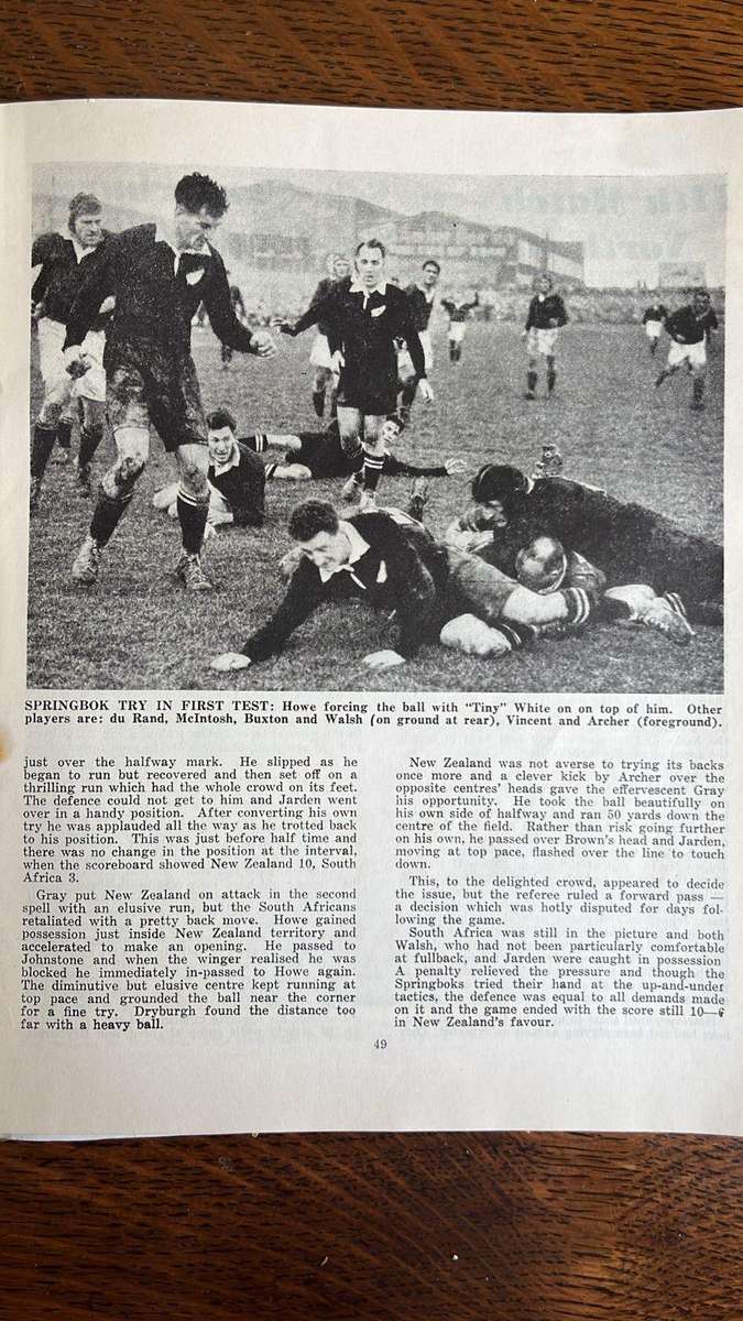 1956 Springboks in New Zealand, details below