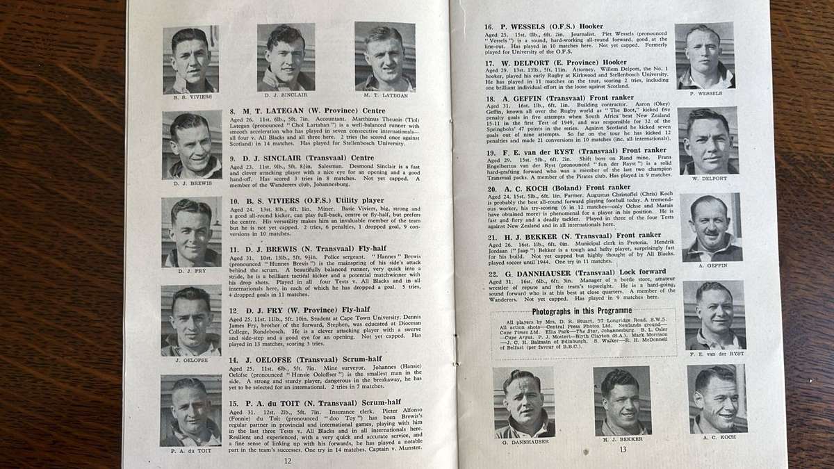 1952 England vs South Africa at Twickenham Signed Programme & Pin, details below