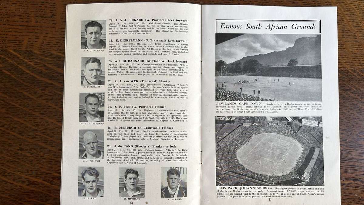 1952 England vs South Africa at Twickenham Signed Programme & Pin, details below