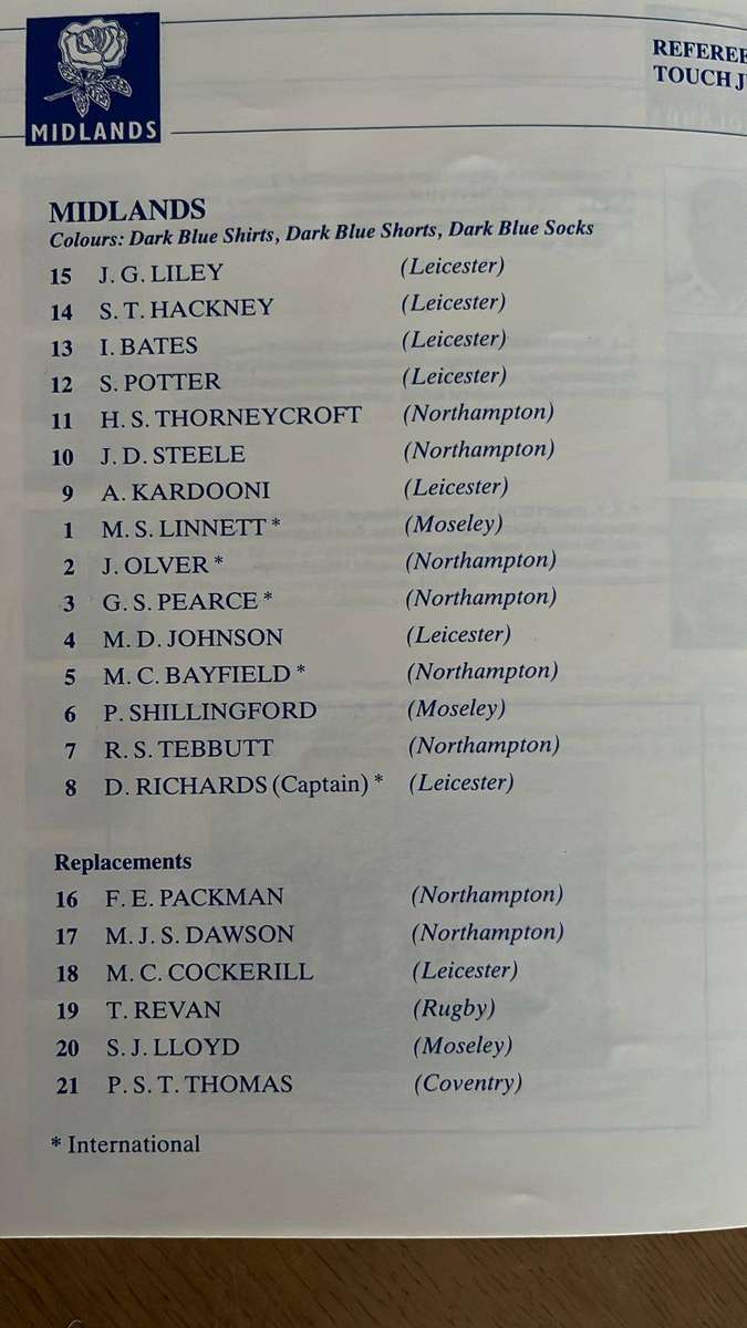 1992 Midlands vs South Africa at Leicester Club Programme & Ticket, details below
