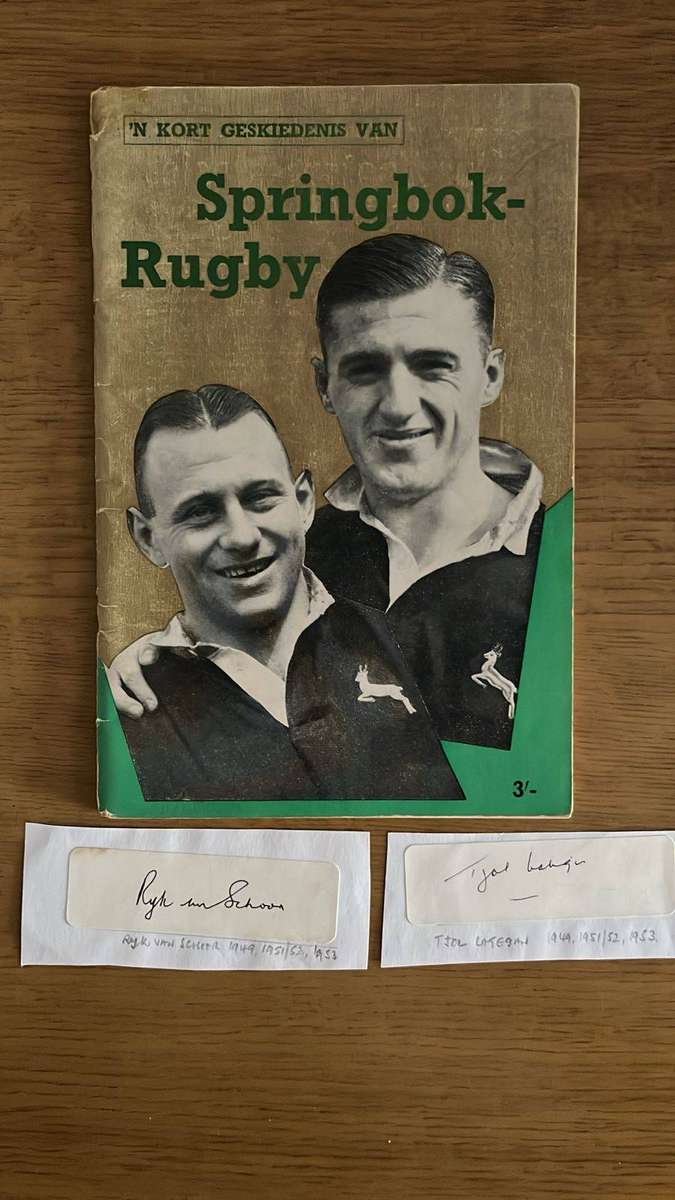 'n Kort Geskiedenis van Springbok Rugby, Signatures, details below