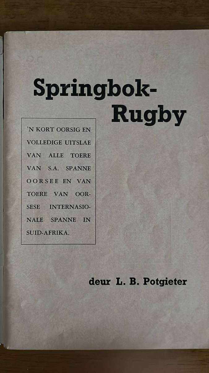 'n Kort Geskiedenis van Springbok Rugby, Signatures, details below