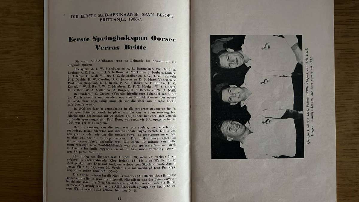 'n Kort Geskiedenis van Springbok Rugby, Signatures, details below