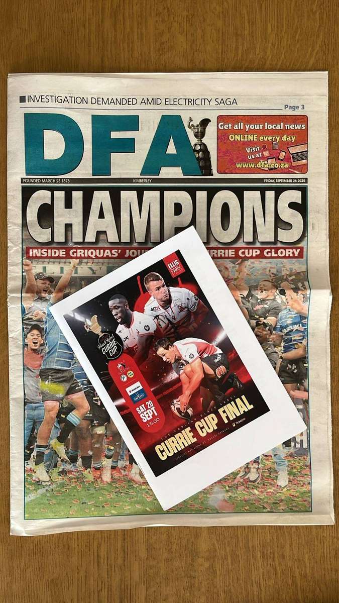 2025 Griquas vs Lions Currie Cup Final Programme & Newspaper, details below