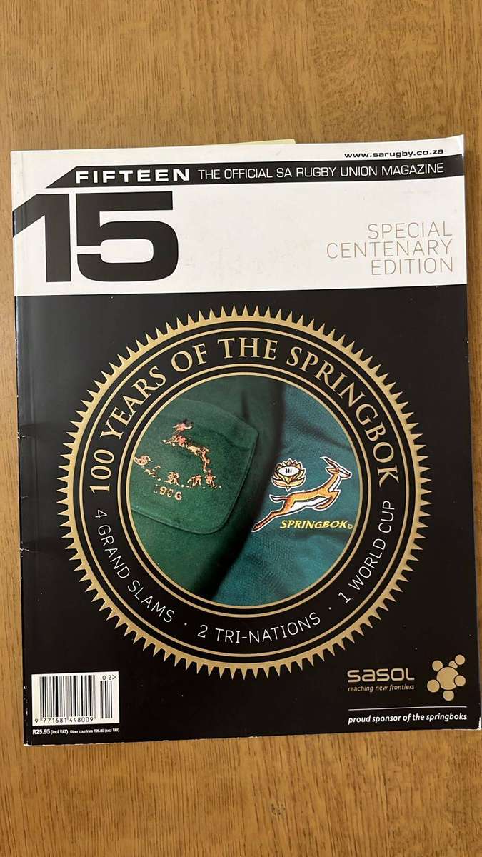15 Official SA Rugby Union Magazine, Special Centenary Edition, details below