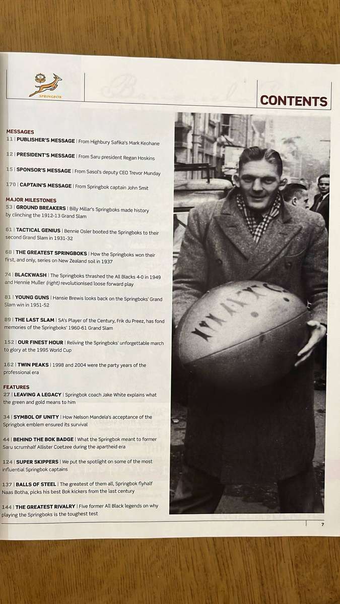 15 Official SA Rugby Union Magazine, Special Centenary Edition, details below