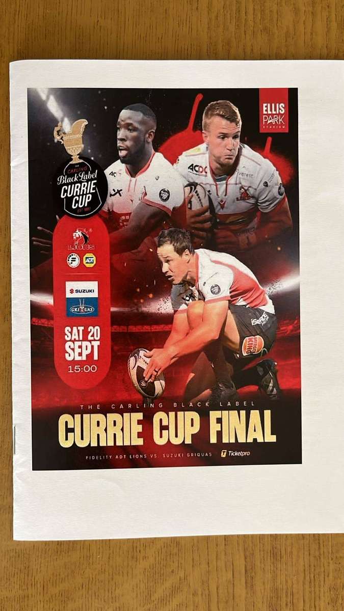 2025 Griquas vs Lions Currie Cup Final Programme & Newspaper, details below